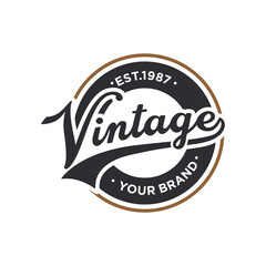 Classic Vintage Retro Label Badge Logo Vector Template