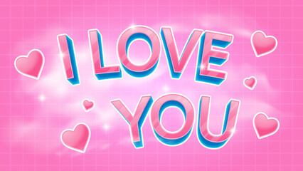 Editable 3D text effect: "I Love You"