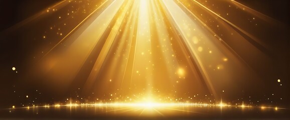 golden light rays scenic background.