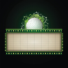 Golf neon sign for text banner