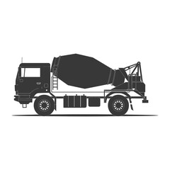 silhouette concrete mixer truck black color only