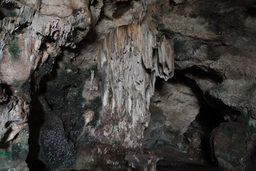 Stalactite in a cave Sfunim on Mount Carmel