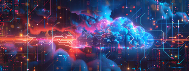 Digital Cloud Connectivity Concept