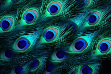 Obraz premium Peacock feather background. Generative AI