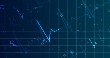 EKG ECG Cardiogram moving healthcare medical bg. Health innovation concept with hexagons biotechnology and chemistry molecules bg. Pharmacy DNA presentation infographic medicine drugs nurse aid.