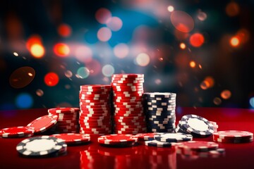A pile of poker chips. Generative AI