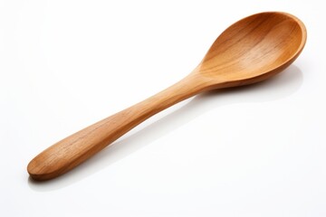 Wooden spoon isolated on white background. Generative AI