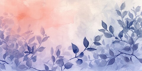 An image you sent is a watercolor painting of leaves and branches. The leaves with cool tone and branches are brown creating a soft and dreamlike effect. Abstract watercolor art concept. AIG42.