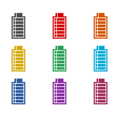 Obraz premium Full battery icon isolated on white background. Set icons colorful