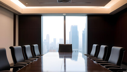 Vacant Modern Corporate Office Conference Meeting Room Company Board Executive Professional Work Career Setting