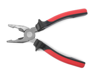 Fototapeta premium New combination pliers isolated on white, top view