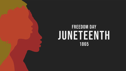 African American Juneteenth greeting with simple design on black background