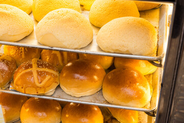 Fresh baked bread sell in the Hong Kong style restaurant