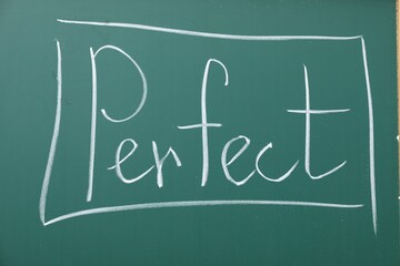 English grammar rules written with chalk on green board