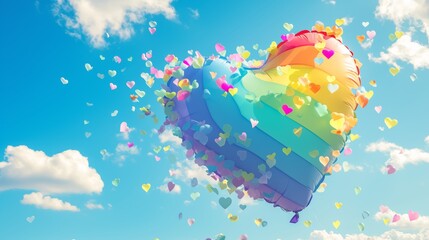 Embracing Love: Rainbow Heart Balloon Soaring High for LGBTQ+ Acceptance and Equality