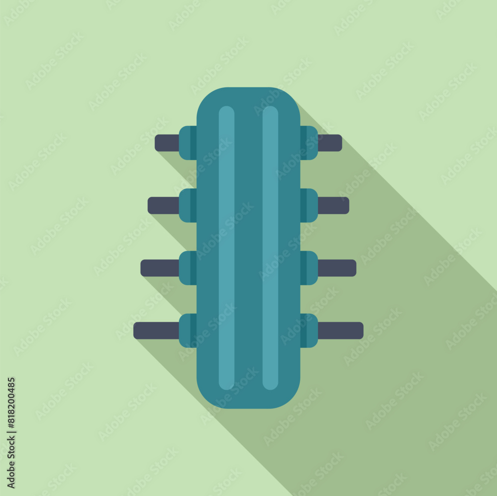 Aufkleber minimalist illustration of a microchip in flat design style with long shadow effect