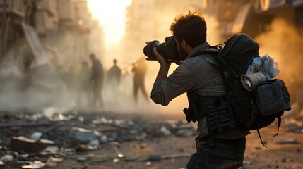 Photojournalist in Action: As a news story unfolds, the photojournalist is on the scene, taking pictures that tell a compelling visual story and bring attention to important events