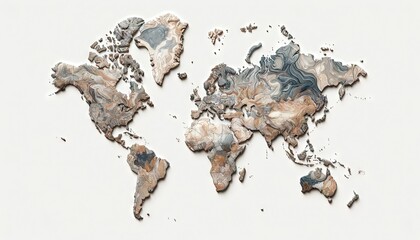 A world map displayed in a full-frame 16_9 landscape ratio, featuring authentic marble style colors. The map covers the entire frame