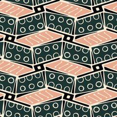 Seamless pattern with a simple abstract drawing. Vector