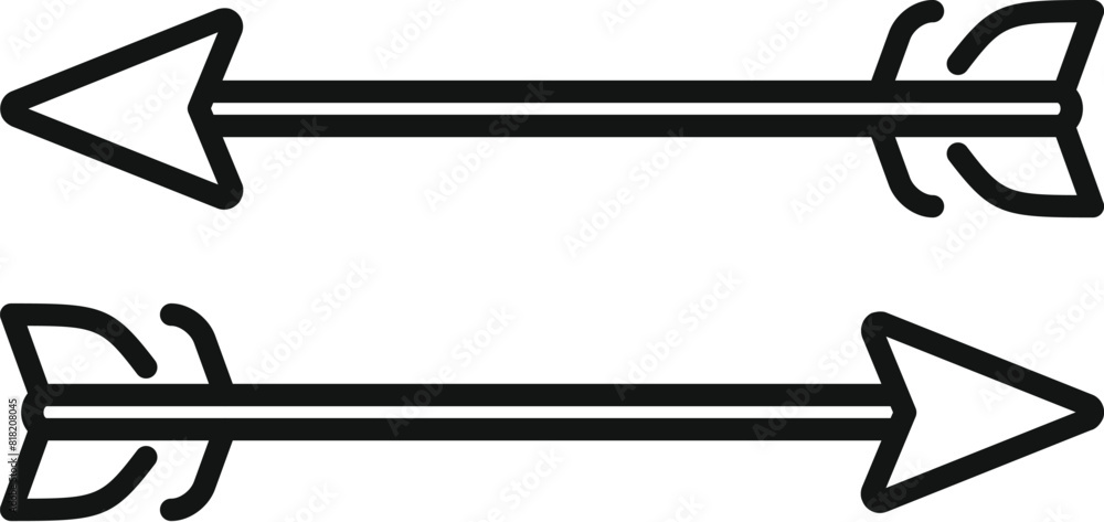 Poster handdrawn vector arrows set with simple graphic arrow illustration and directional signs for navigat