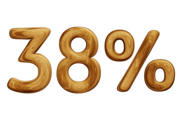 Wooden 38 percent for sale, discount, promotion and business concept 