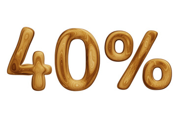 Wooden 40 percent for sale, discount, promotion and business concept 