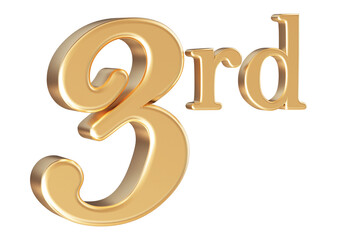 Anniversary 3rd year 3d number Gold