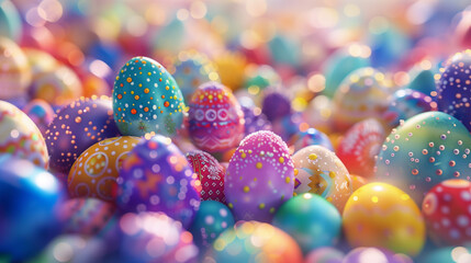 Fototapeta premium Colorful Easter Eggs With Sprinkles