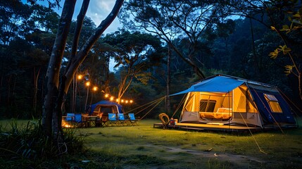 The camping atmosphere looks warm. 