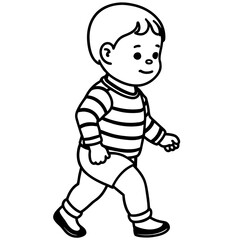 child walking vector illustration
