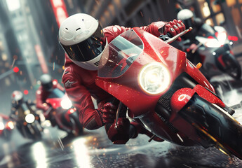 Motorcycle race in the city