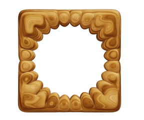 Wooden frame for text isolated on transparent background