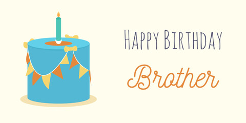 Happy Birthday brother typography card