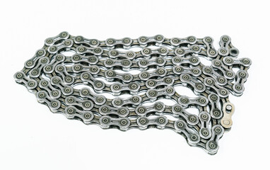 bicycle chain on white background