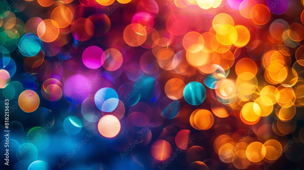 Poster vibrant bokeh background with colorful lights. ideal for festive and celebratory themes