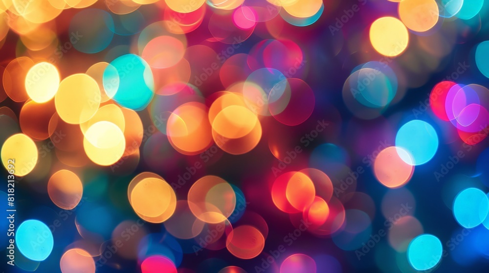 Poster vibrant bokeh background with warm multicolored circles. perfect for festive and celebratory designs