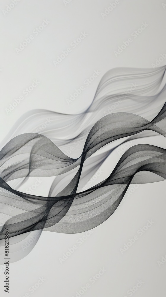Aufkleber abstract wavy lines in black on a light background. ideal for minimalist and elegant designs