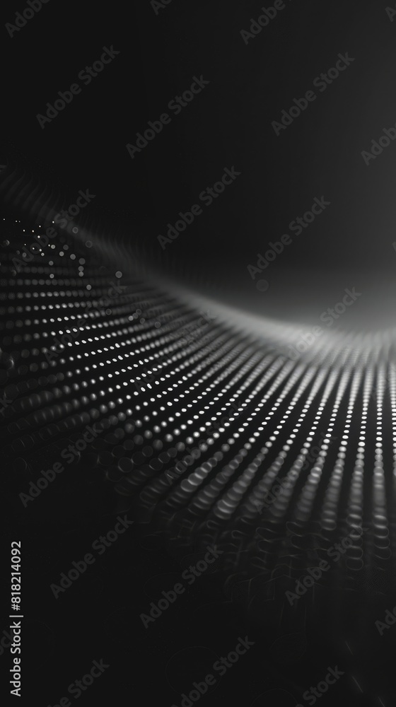 Poster dynamic dotted wave pattern in black and white. perfect for modern and technological designs