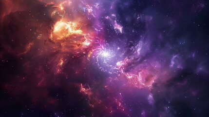 Galactic Background with Sumptuous Colors Explore the Breathtaking Beauty of Nebulas in Stunning Astrophotography