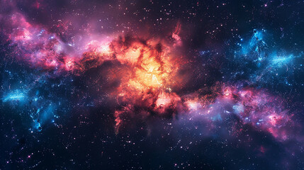 Naklejka premium Galactic Background with Sumptuous Colors Explore the Breathtaking Beauty of Nebulas in Stunning Astrophotography