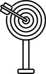 Minimalistic line drawing of a target with an arrow at the center