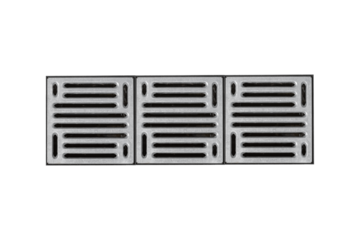 Iron drainage grate gutter cover isolated on transparent background.	