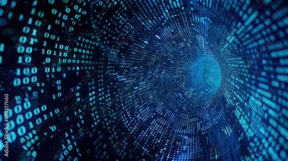 Poster binary tunnel background , technology concept. high tech background