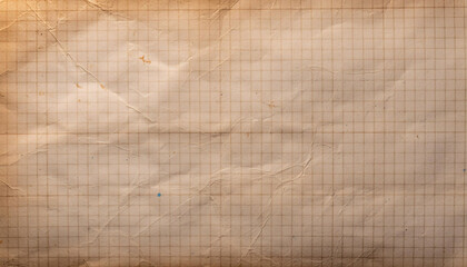 Vintage grid line paper texture with creases and folds, vintage nostalgic aged feel.