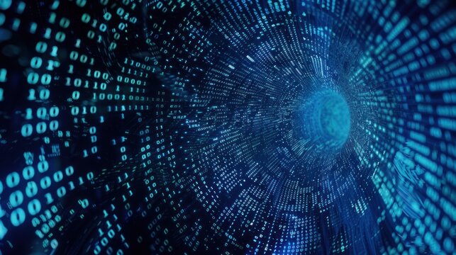 binary tunnel background , Technology concept. High Tech Background
