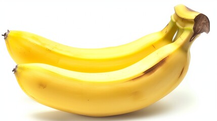 Bright Yellow Banana with a Smooth Texture Isolated on a White Background