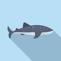Vector graphic of a whale shark gracefully swimming in a tranquil blue sea