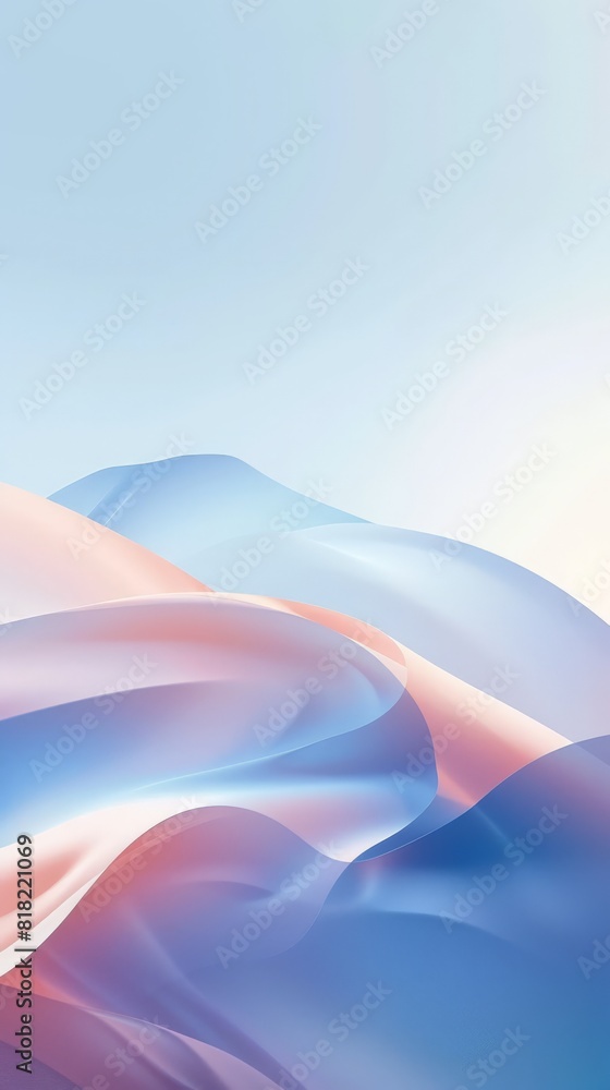 Aufkleber flowing abstract design with smooth pink and blue waves on a gradient background. visual arts and ca