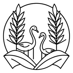 Fototapeta premium swans on the water vector illustration