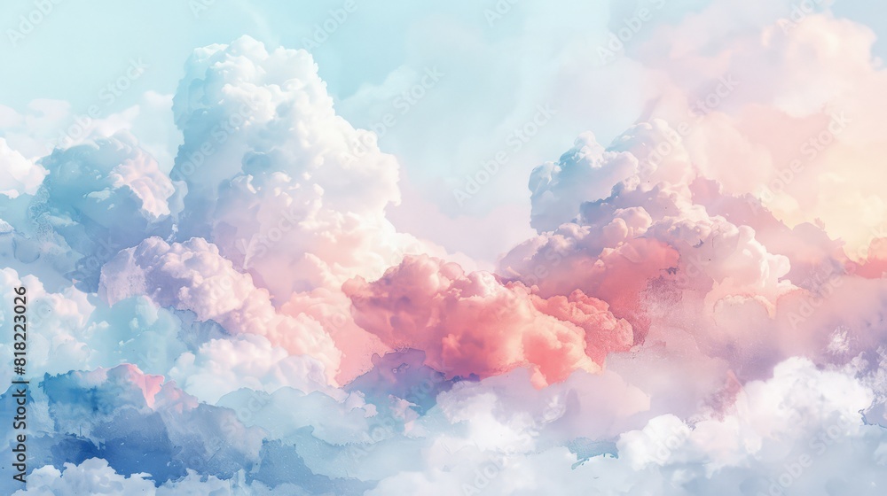 Aufkleber soft cloud textures with a delicate blend of pastel colors. suitable for peaceful backgrounds and tr